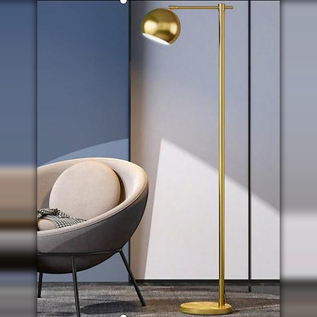 Minimal gulvlampe i gull – Lysverden