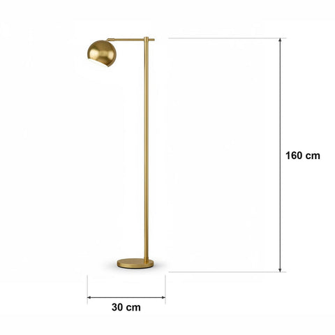 Mål og spesifikasjoner for Minimal gulvlampe i gull