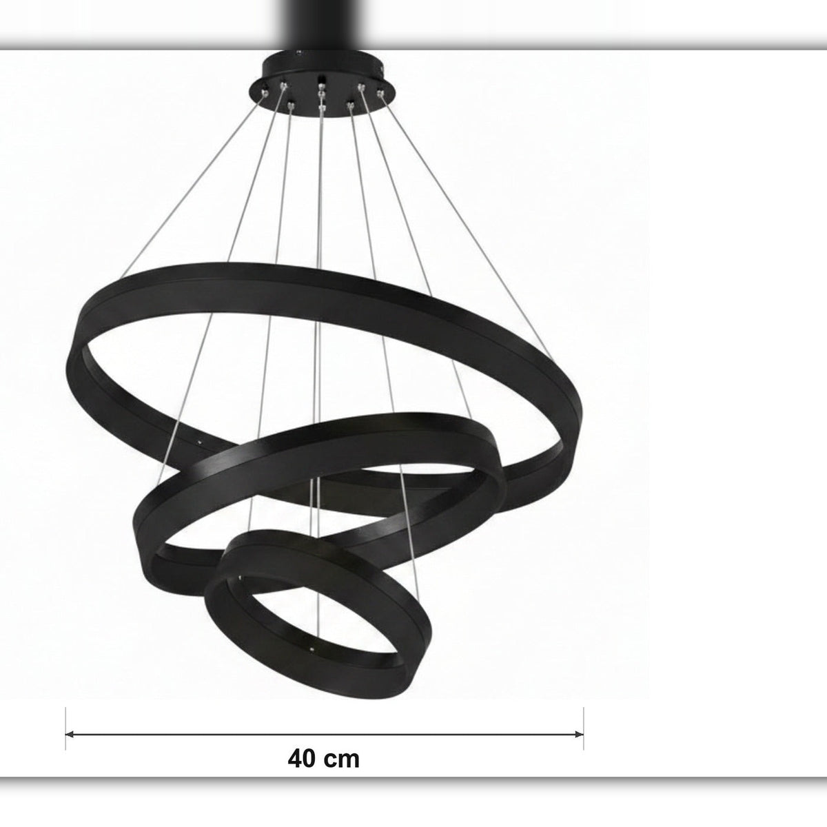 Mål og spesifikasjoner for Ring pendellampe – minimalistisk LED-sirkel