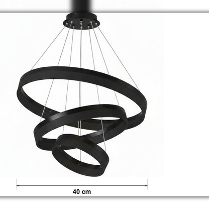 Ring pendellampe – minimalistisk LED-sirkel – målskisse Ø 40 cm