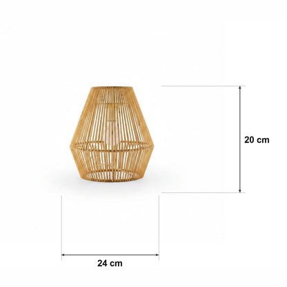 Rottingpendel – blomsterformet skjerm – målskisse Ø 24 cm × H 20 cm
