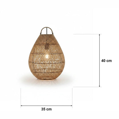 Rottingpendel – dråpeformet lanterne – målskisse Ø 35 cm × H 40 cm