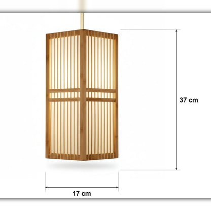Rottingpendel – japansk lanterne – målskisse Ø 17 cm × H 37 cm