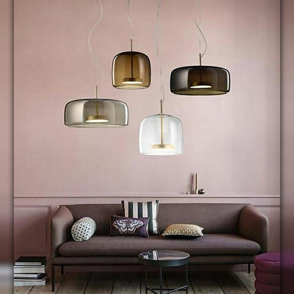 LYS Røyk-/amberglass pendellampe – klokkeform