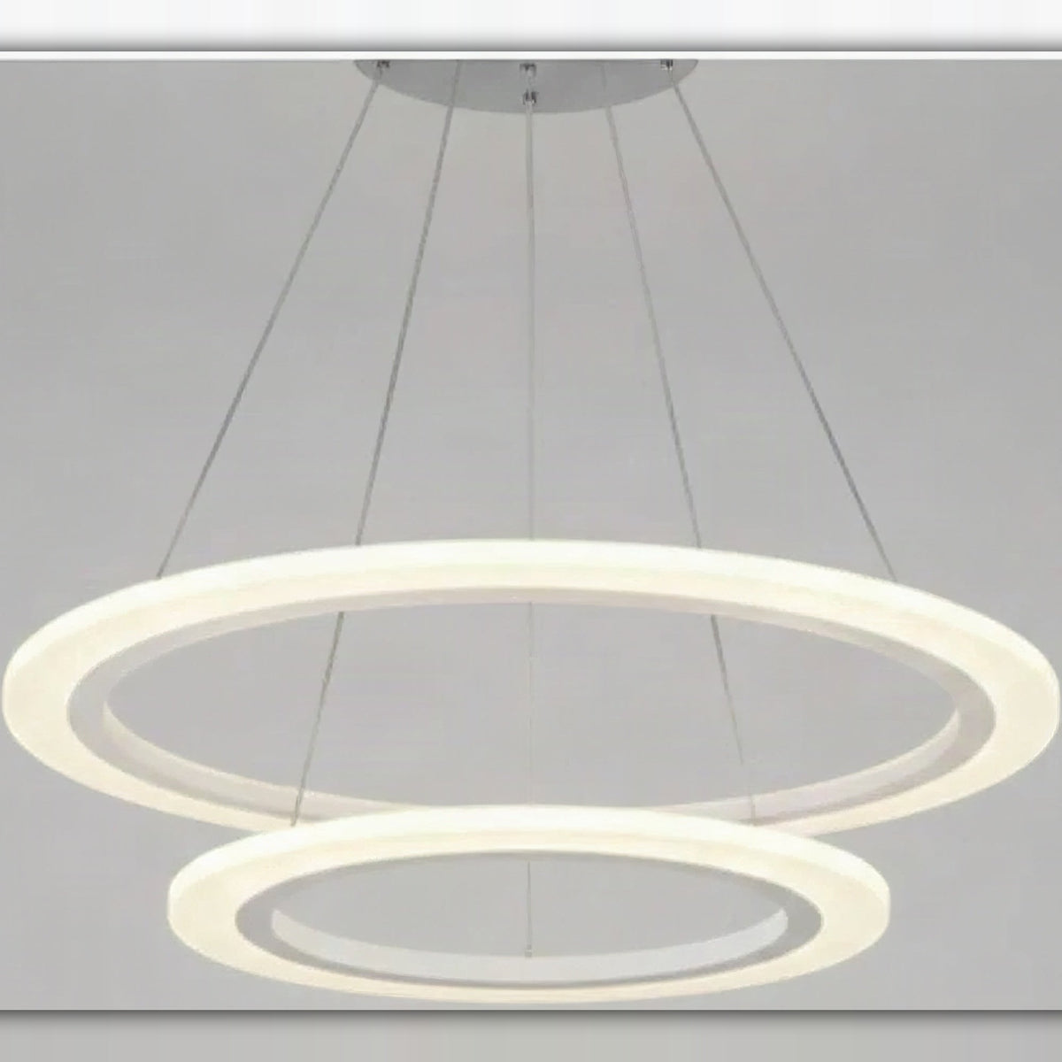 Rund LED pendellampe ringer i akryl
