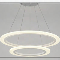 Rund LED pendellampe ringer i akryl