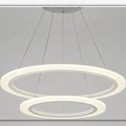 Rund LED pendellampe ringer i akryl