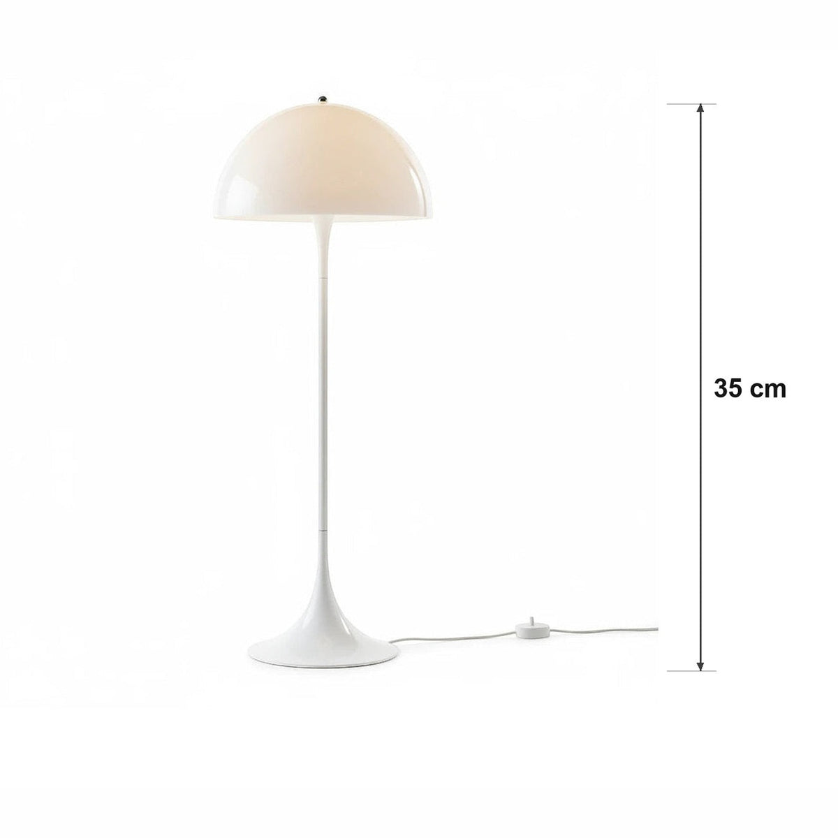 Mål og spesifikasjoner for Sopplampe i hvitt – panel-design