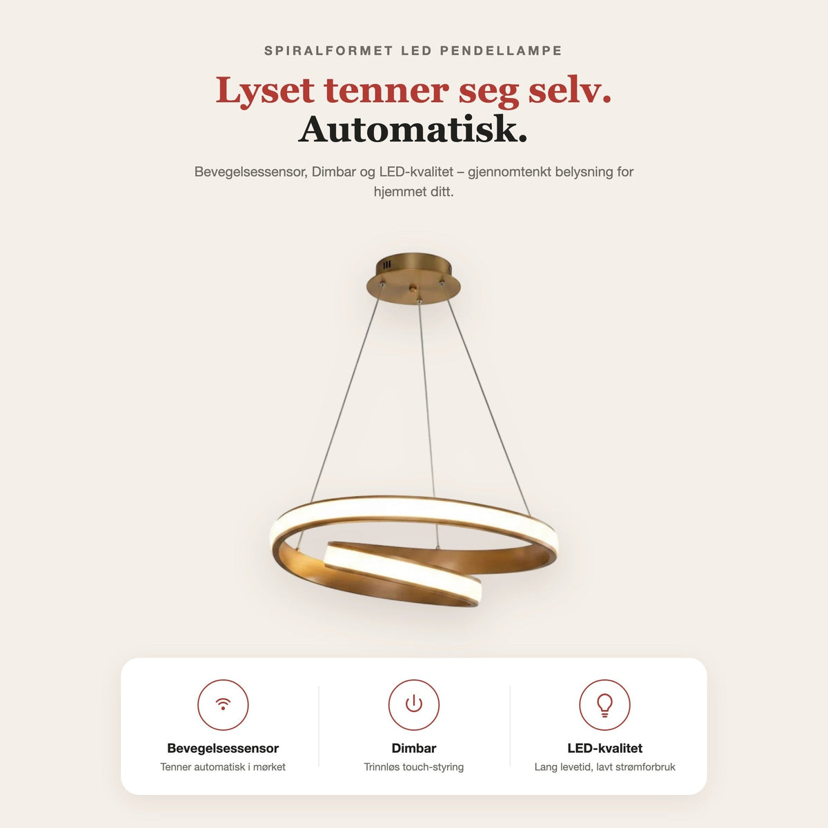 Spiralformet LED pendellampe – funksjoner og fordeler