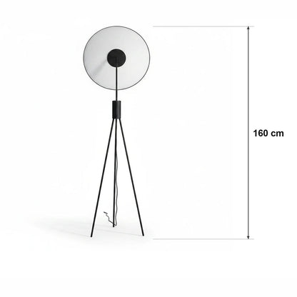 Trebent uplight-gulvlampe i sort – målskisse H 160 cm