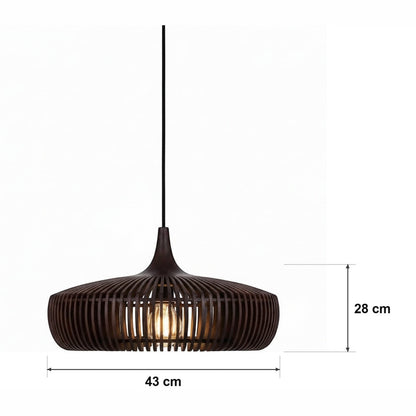 Trependel – ribbet kuppel – målskisse Ø 43 cm × H 28 cm