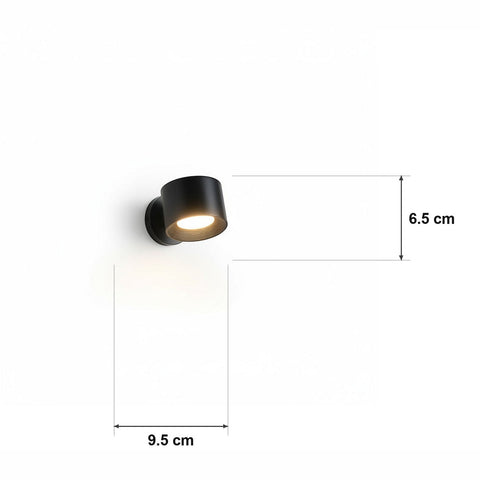 Mål og spesifikasjoner for Magnetisk veggspot 360° – touch, fjernkontroll, 3 lysfarger