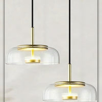 Pendellampe Kuppel i klart glass