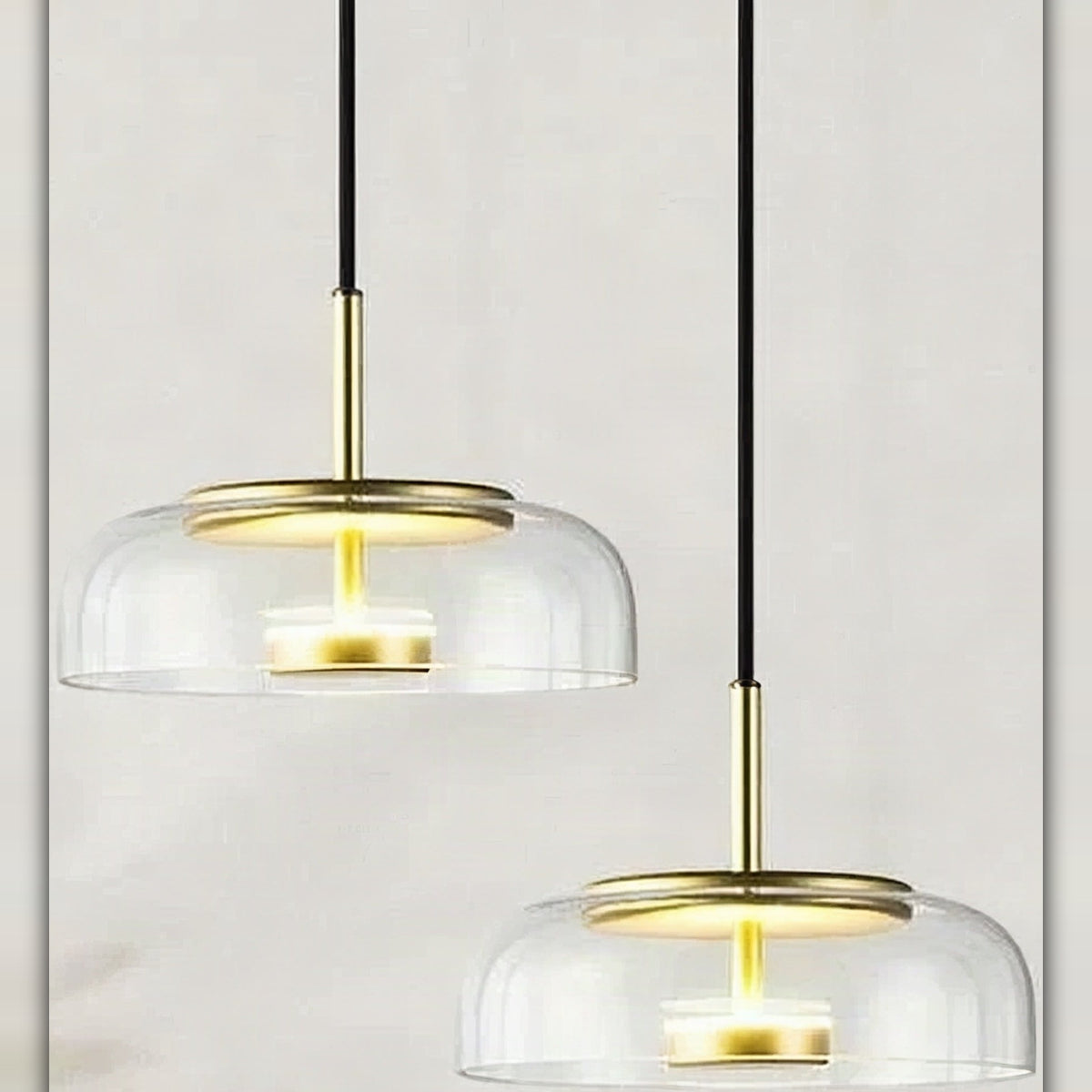 Pendellampe Kuppel i klart glass