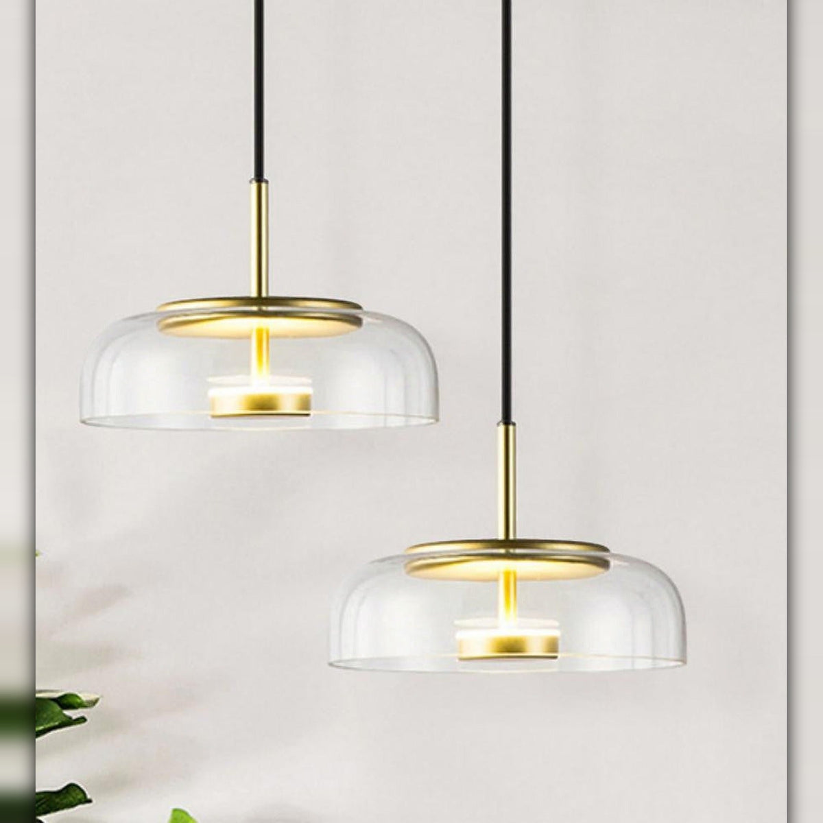 Pendellampe KUPPEL i klart glass