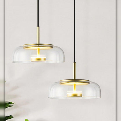 Pendellampe KUPPEL i klart glass