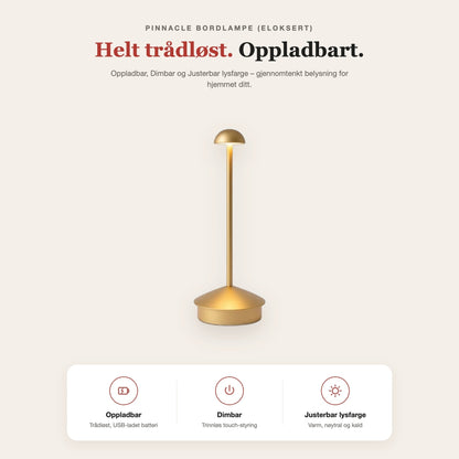 Pinnacle bordlampe (eloksert) – funksjoner og fordeler