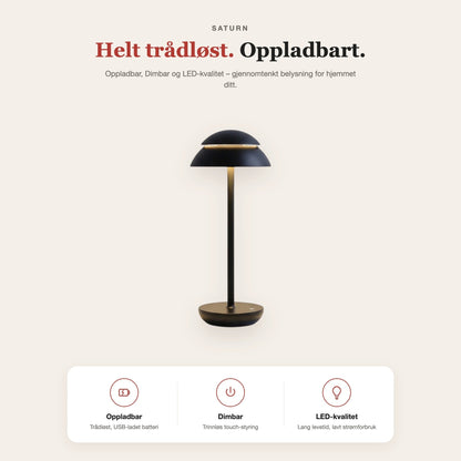 Saturn-bordlampe med metallstang – funksjoner og fordeler