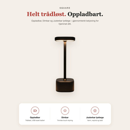 Square-top cordless bordlampe – funksjoner og fordeler