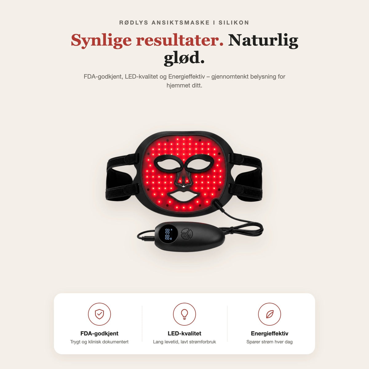Rødlys ansiktsmaske i silikon – funksjoner og fordeler