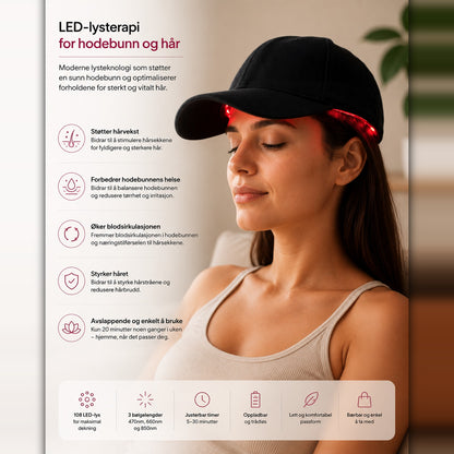Rødlys terapi caps – Lysterapi for hodet – Red light r8W