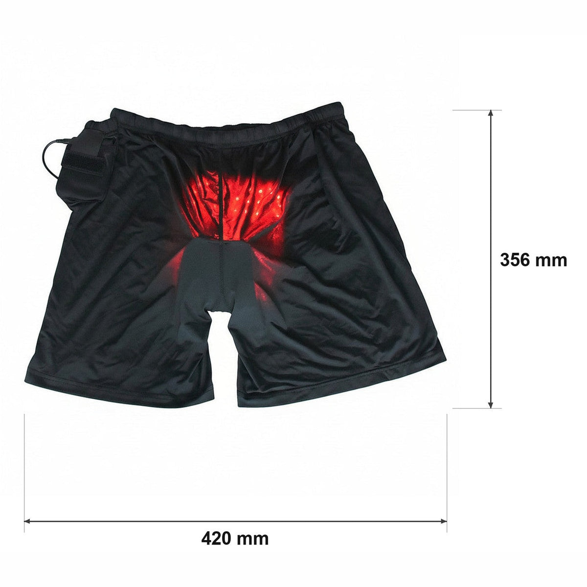 Terapipute for intimhelse – rødlys terapi – målskisse Ø 420 mm × H 356 mm