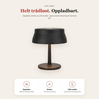UFO disc-top cordless bordlampe – funksjoner og fordeler
