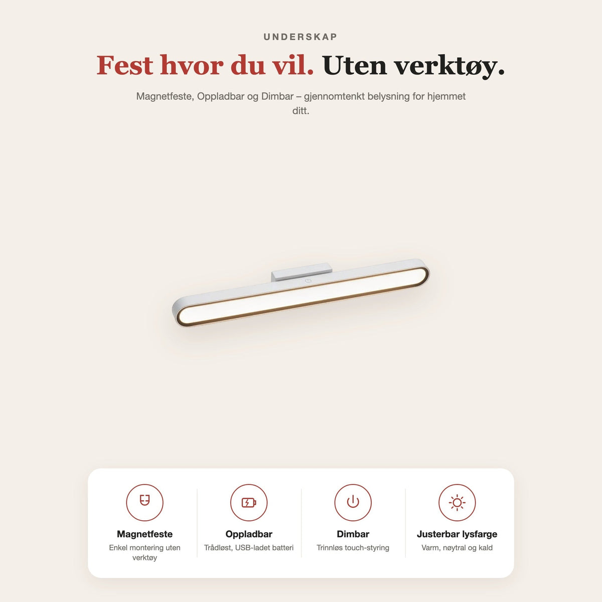 Underskap-lyslist 32 cm – funksjoner og fordeler