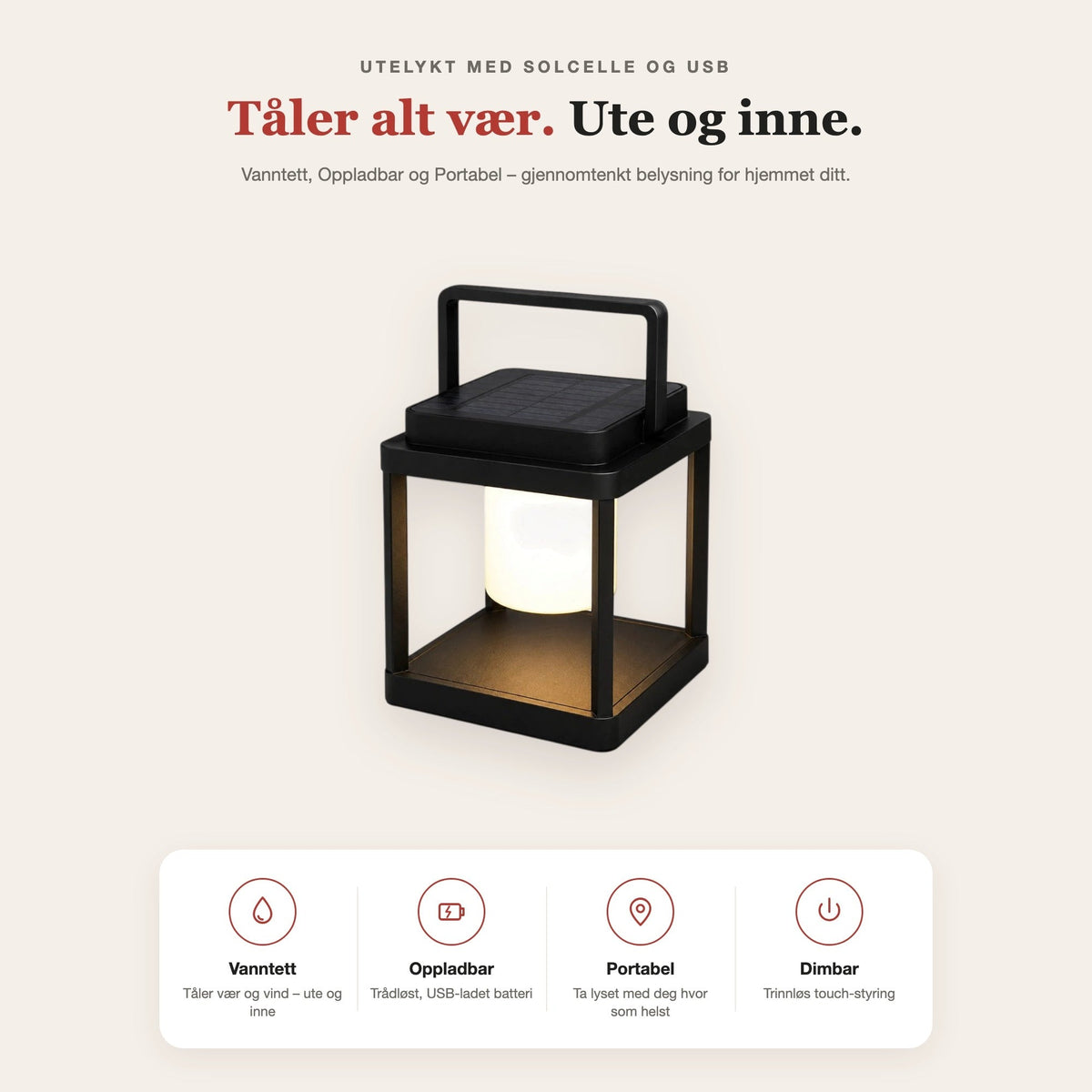 Utelykt med solcelle og USB-lading – funksjoner og fordeler
