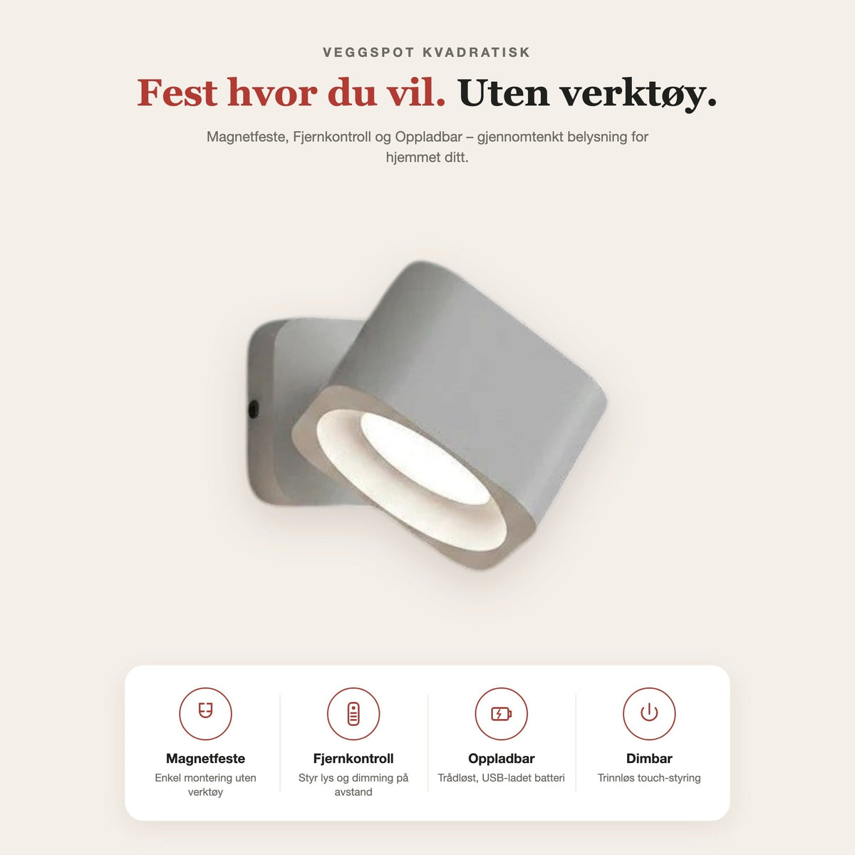 Veggspot kvadratisk – funksjoner og fordeler