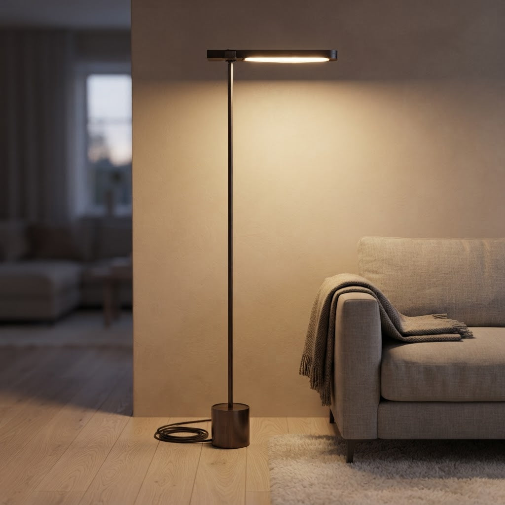 Lampe i tre og messing – LED