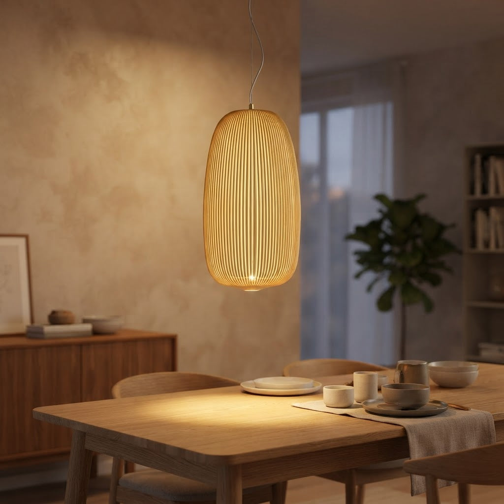 Metalltrådpendel – skulpturell burlampe