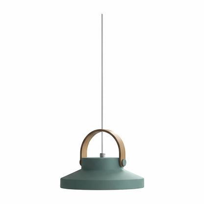 Retro pendellampe – kuppel med messinghank – Grønn