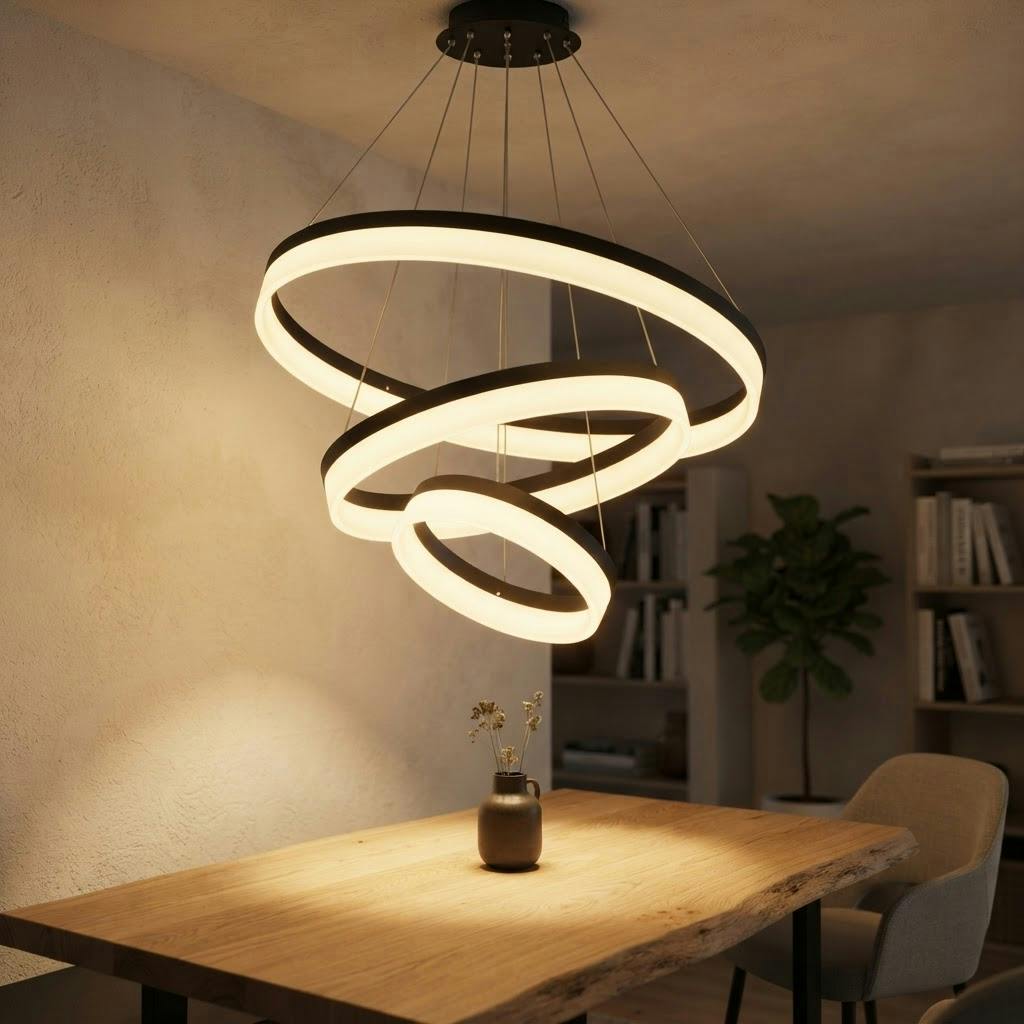 Ring pendellampe – minimalistisk LED-sirkel – tent i skandinavisk hjem
