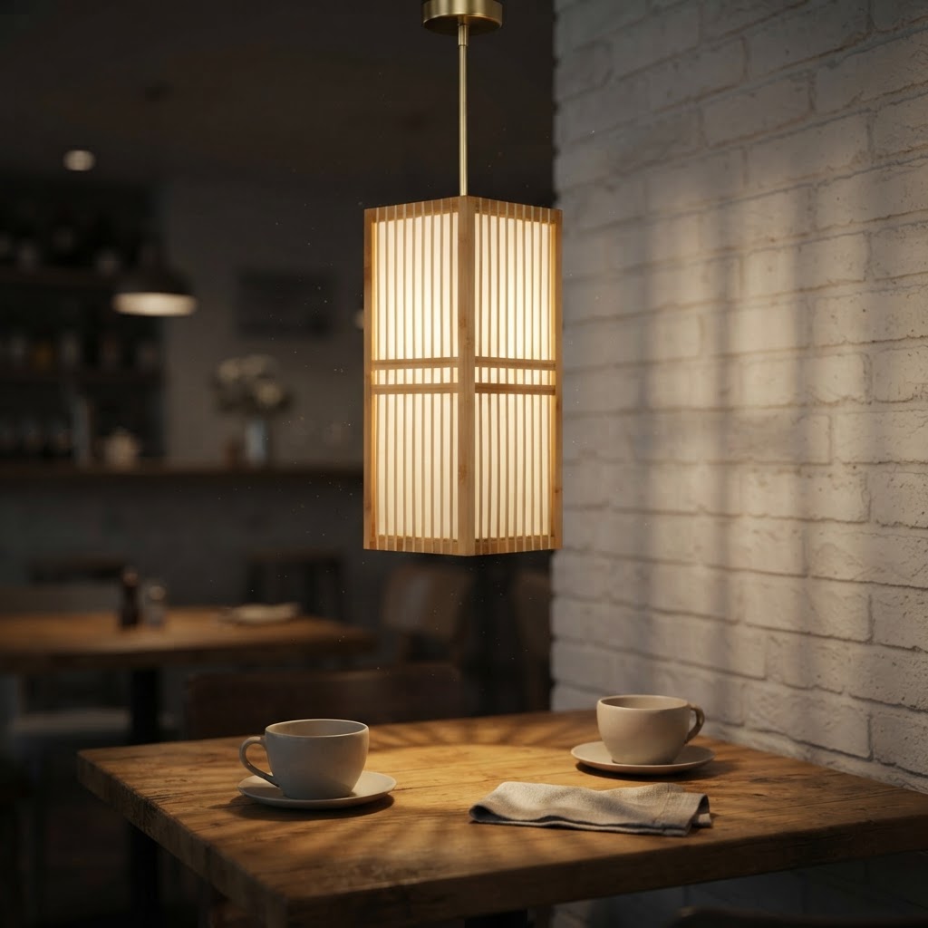 Rottingpendel – japansk lanterne – tent på kafé