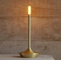 Lysverden cordless aluminum candle-shaped table lamp with touch dimming and warm 2700K light.