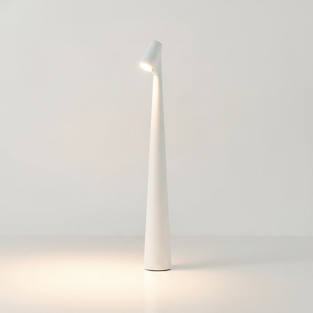 Lysverden tall slim black aluminum cordless cone table lamp with touch dimming