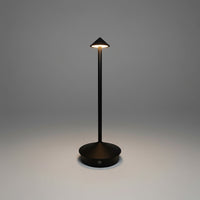 Lysverden black aluminum touch-controlled pinnacle table lamp with 3 color temperatures and dimmable brightness.