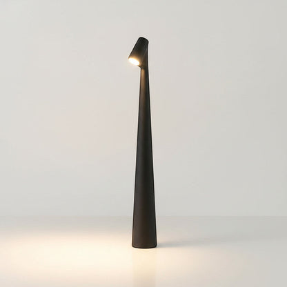 Lysverden black aluminum cone tall slim cordless table lamp with touch control and 3-level dimming