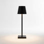 Lysverden black cordless Italian profile restaurant lamp with touch control and dimming. Aluminum and PMMA.