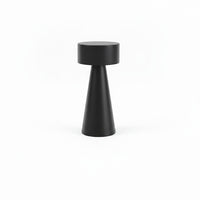Lysverden black aluminum and PC mini cylinder touch table lamp with 4 color temperatures and 3-level dimming.