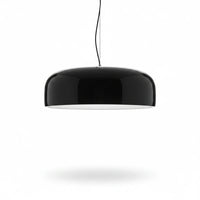 Lysverden Kuppelpendel black glossy metal dome pendant lamp with a minimalist Scandinavian design.