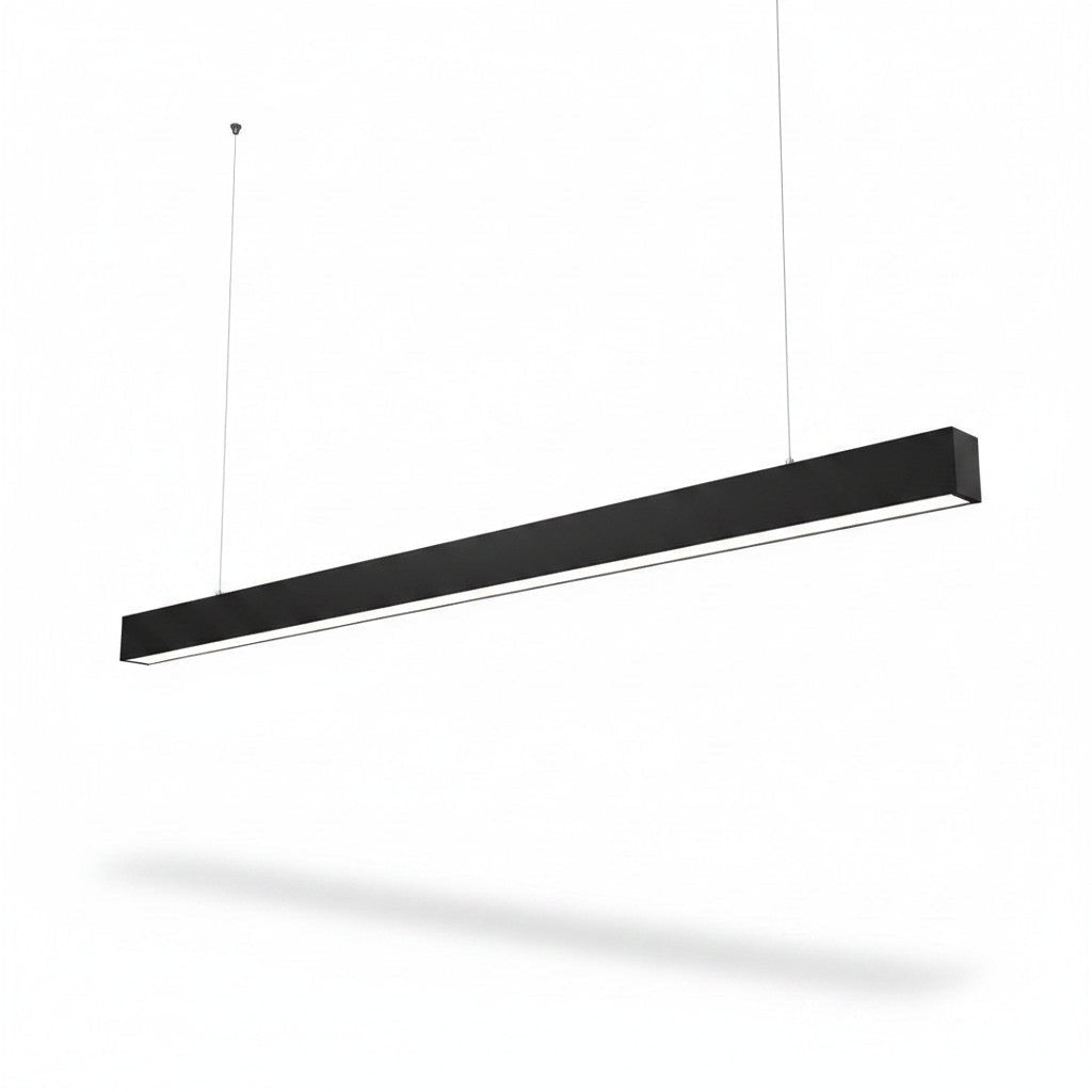 Lysverden black linkable LED linear fixture, 36W, 4000K neutral white light, 1200mm length, ideal for commercial spaces.