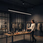Lysverden black linkable LED linear pendant light, 36W, 4000K neutral white light, 1200mm length.