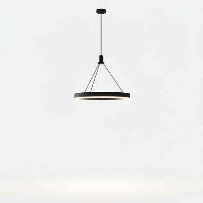 Lysverden minimalistisk sort LED-ringpendel med varmhvitt lys og moderne metallramme
