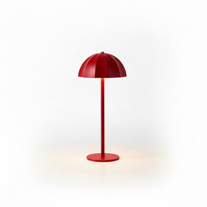 Lysverden black metal mushroom table lamp with segmented shade and touch control, dimmable.