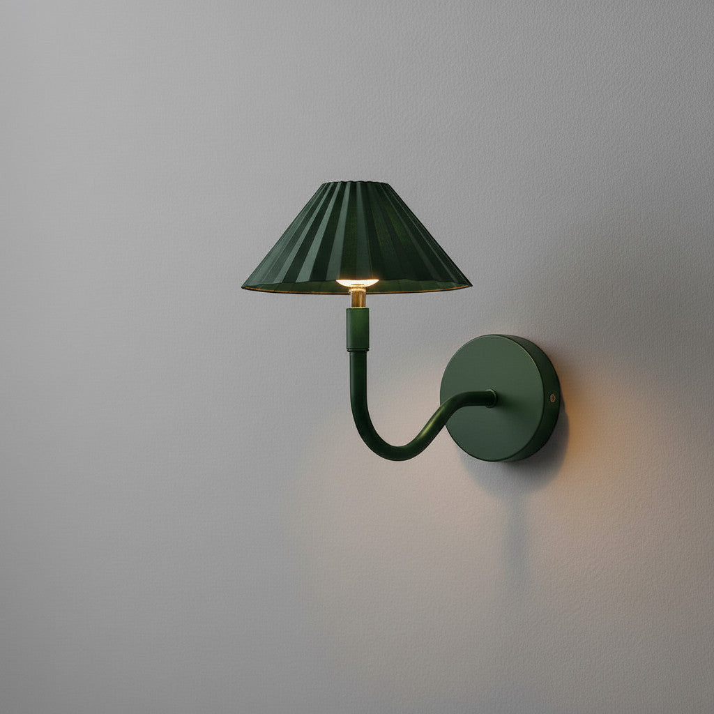 Lysverden classic black pleated shade wall lamp with touch control and remote, adjustable brightness and color temperature.