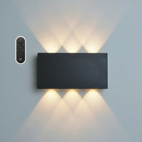Lysverden black rectangular LED wall lamp with up/down lighting, remote control, and 5200 mAh battery.