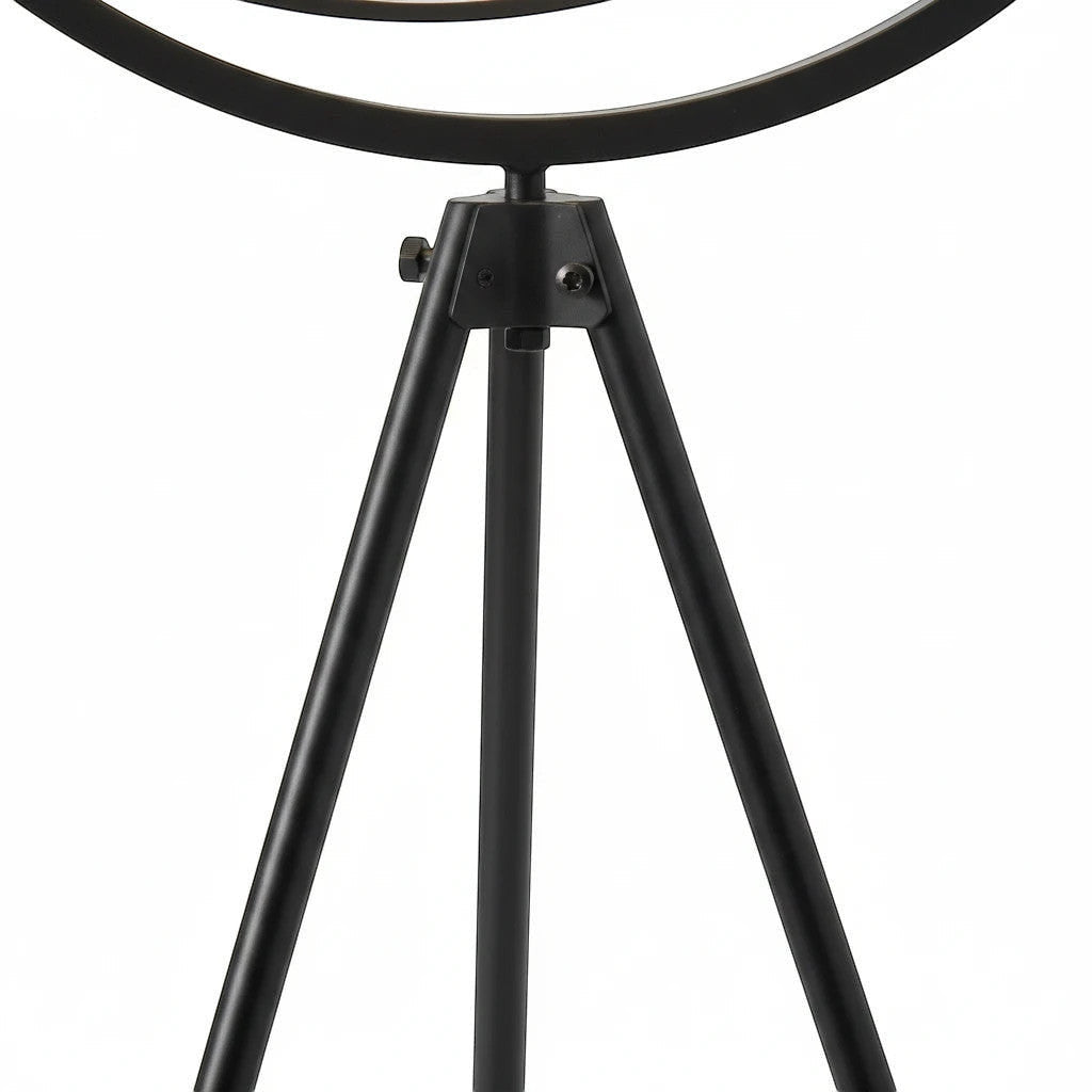 Lysverden black metal tripod floor lamp base with a circular frame, featuring a modern minimalist design.