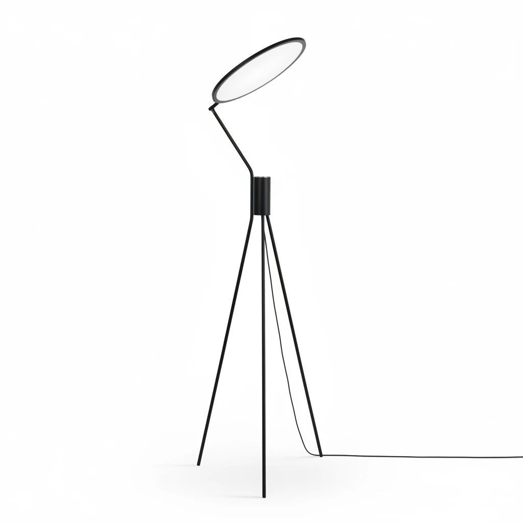 Lysverden minimalist black tripod floor lamp with integrated LED uplight for soft indirect room lighting